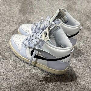 Nike High-Top Sneakers in White and Gray